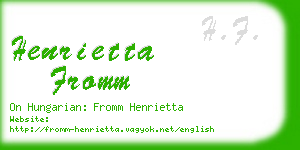 henrietta fromm business card